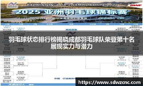 羽毛球状态排行榜揭晓成都羽毛球队荣登第十名展现实力与潜力